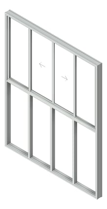 3D Shaded Image of Window Sliding Capral AGS 480 OXXOTOOOO