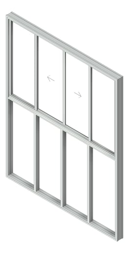 3D Shaded Image of Window Sliding Capral AGS 480 OXXOTOOOO