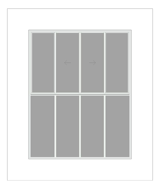 Front Image of Window Sliding Capral AGS 480 OXXOTOOOO