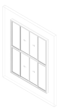 3D Documentation Image of Window Sliding Capral AGS 480 OXXOTOXXO