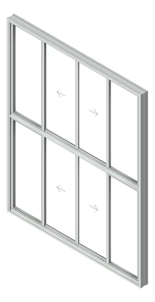 3D Shaded Image of Window Sliding Capral AGS 480 OXXOTOXXO