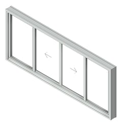 3D Shaded Image of Window Sliding Capral AGS 480 OXXO