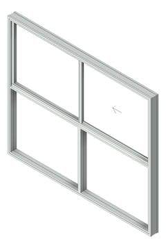 3D Shaded Image of Window Sliding Capral AGS 480 XOTOO