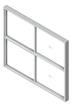 3D Shaded Image of Window Sliding Capral AGS 480 XOTXO