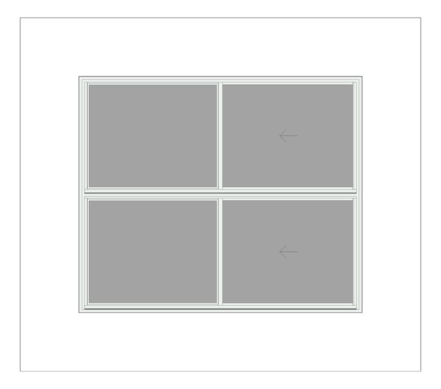 Front Image of Window Sliding Capral AGS 480 XOTXO