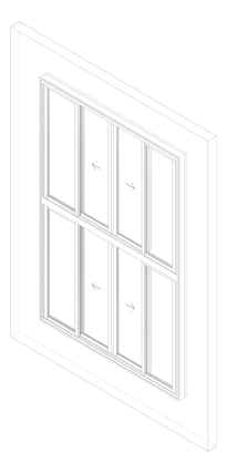 3D Documentation Image of Window Sliding Capral AGS 950 OXXOTOXXO