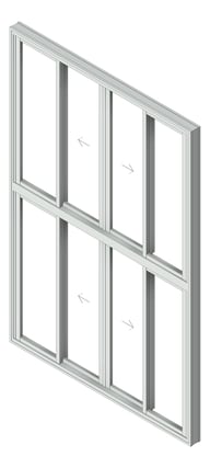 3D Shaded Image of Window Sliding Capral AGS 950 OXXOTOXXO