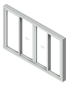 3D Shaded Image of Window Sliding Capral AGS 950 OXXO