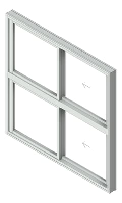 3D Shaded Image of Window Sliding Capral AGS 950 XOTXO