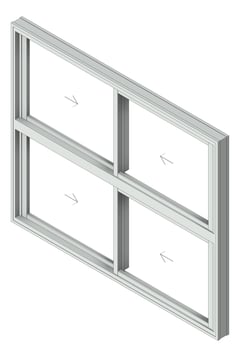 3D Shaded Image of Window Sliding Capral AGS 950 XXTXX