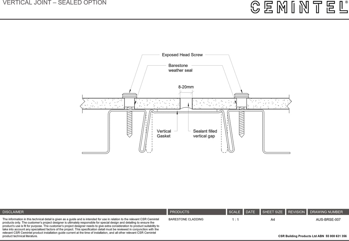 AUS-BRSE-007 - VERTICAL JOINT – SEALED OPTION