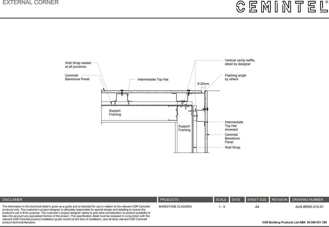 Navigate to AUS-BRSE-012-01 - EXTERNAL CORNER