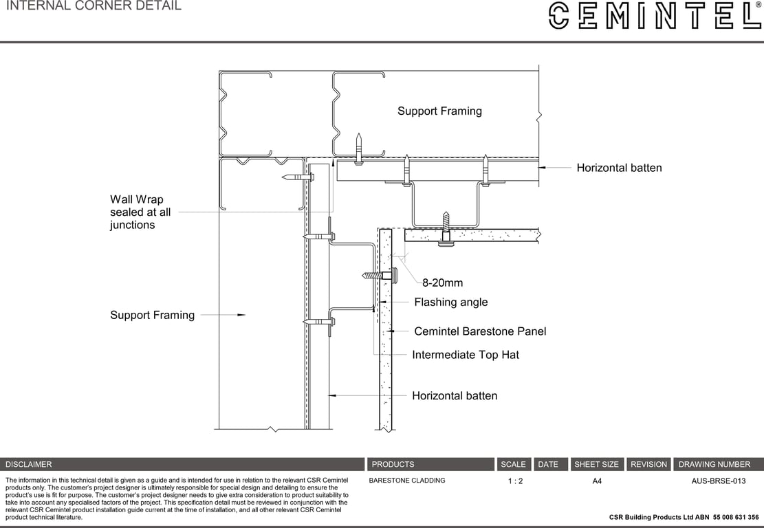Navigate to AUS-BRSE-013 - INTERNAL CORNER DETAIL