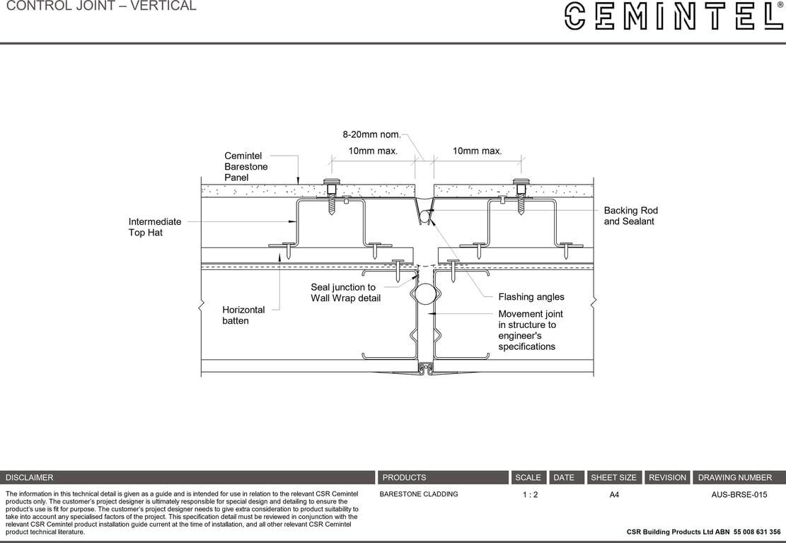  Image of AUS-BRSE-015 - CONTROL JOINT – VERTICAL