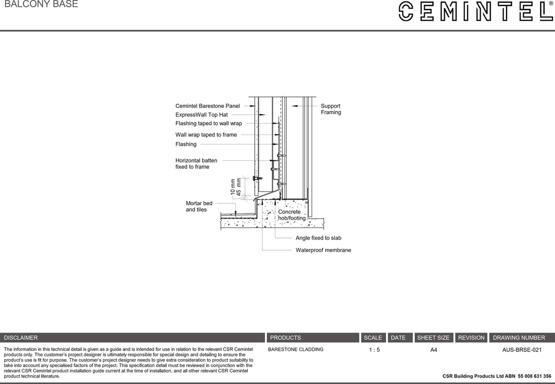 Navigate to AUS-BRSE-021 - BALCONY BASE