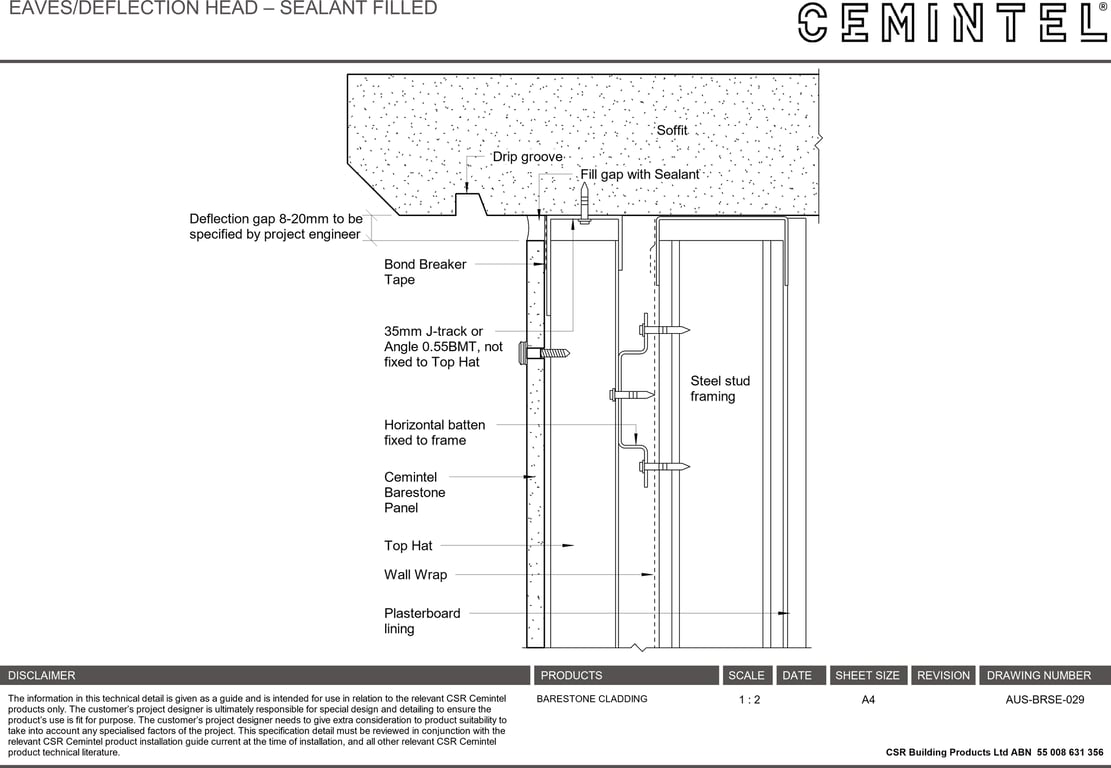 Navigate to AUS-BRSE-029 - EAVES-DEFLECTION HEAD – SEALANT FILLED
