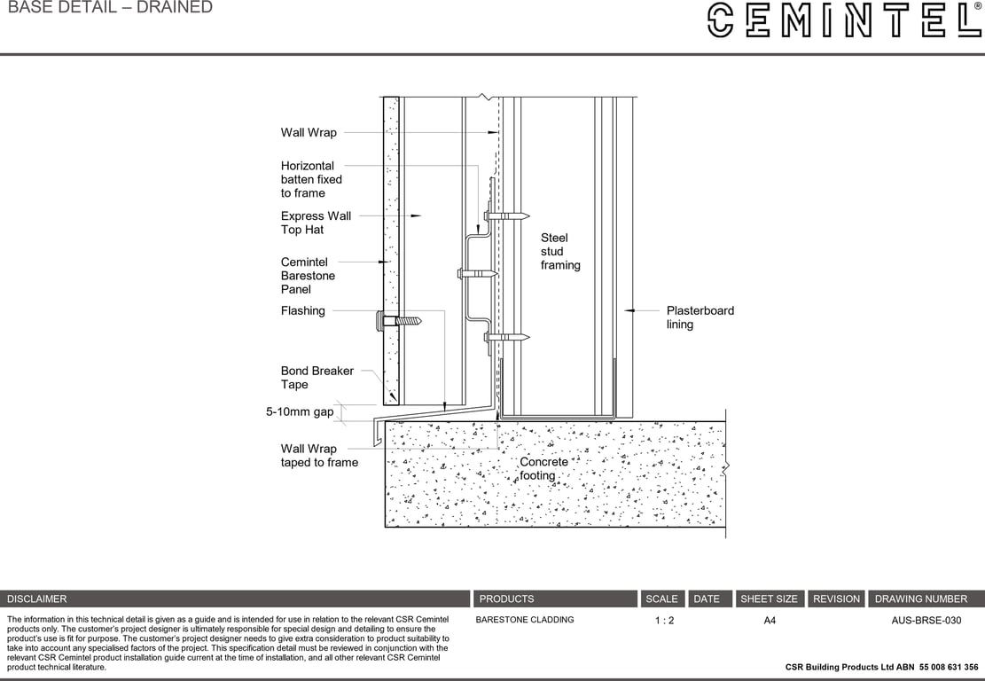 Navigate to AUS-BRSE-030 - BASE DETAIL – DRAINED
