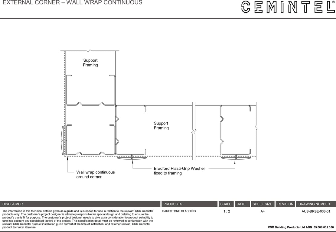Navigate to AUS-BRSE-033-01 - EXTERNAL CORNER – WALL WRAP CONTINUOUS