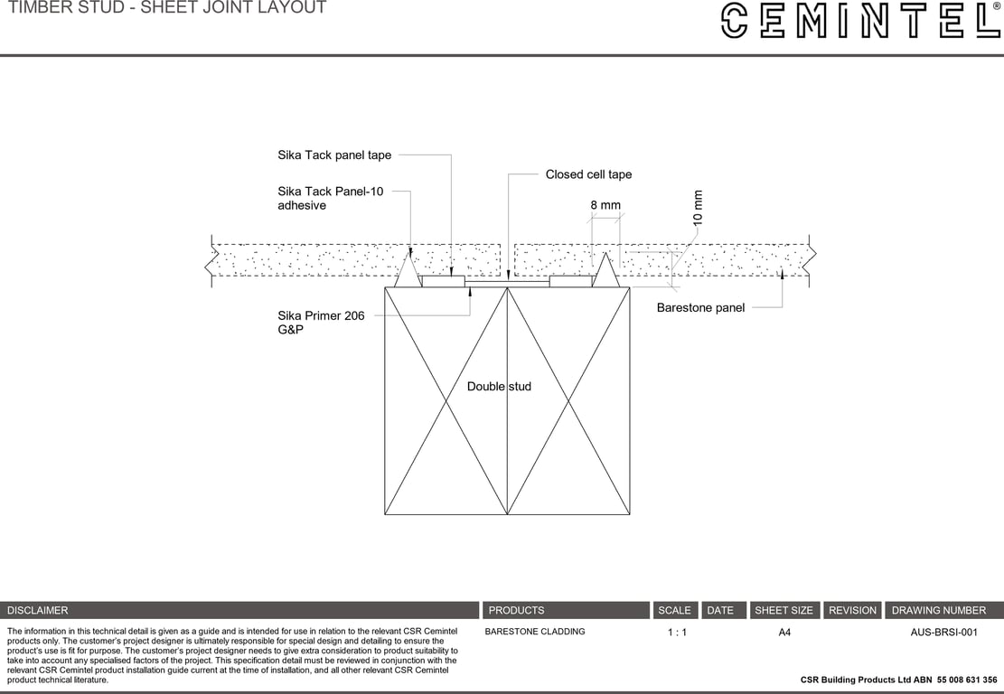 Navigate to AUS-BRSI-001 - TIMBER STUD - SHEET JOINT LAYOUT