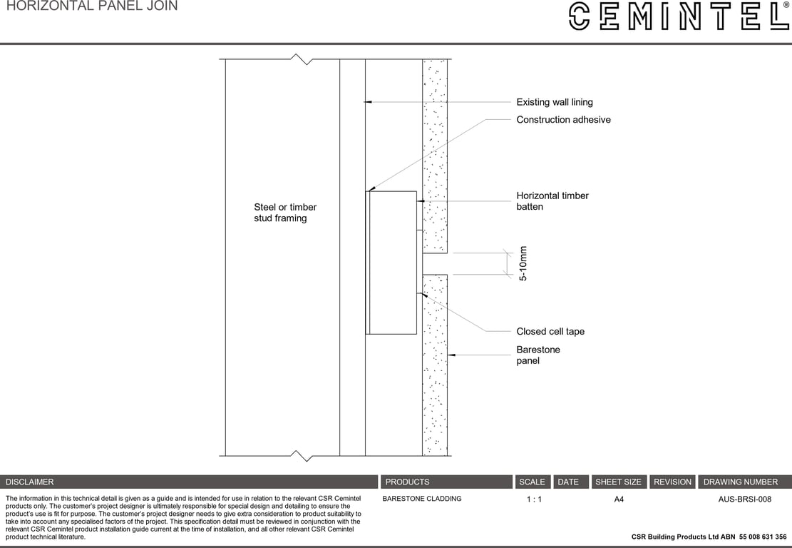 Navigate to AUS-BRSI-008 - HORIZONTAL PANEL JOIN