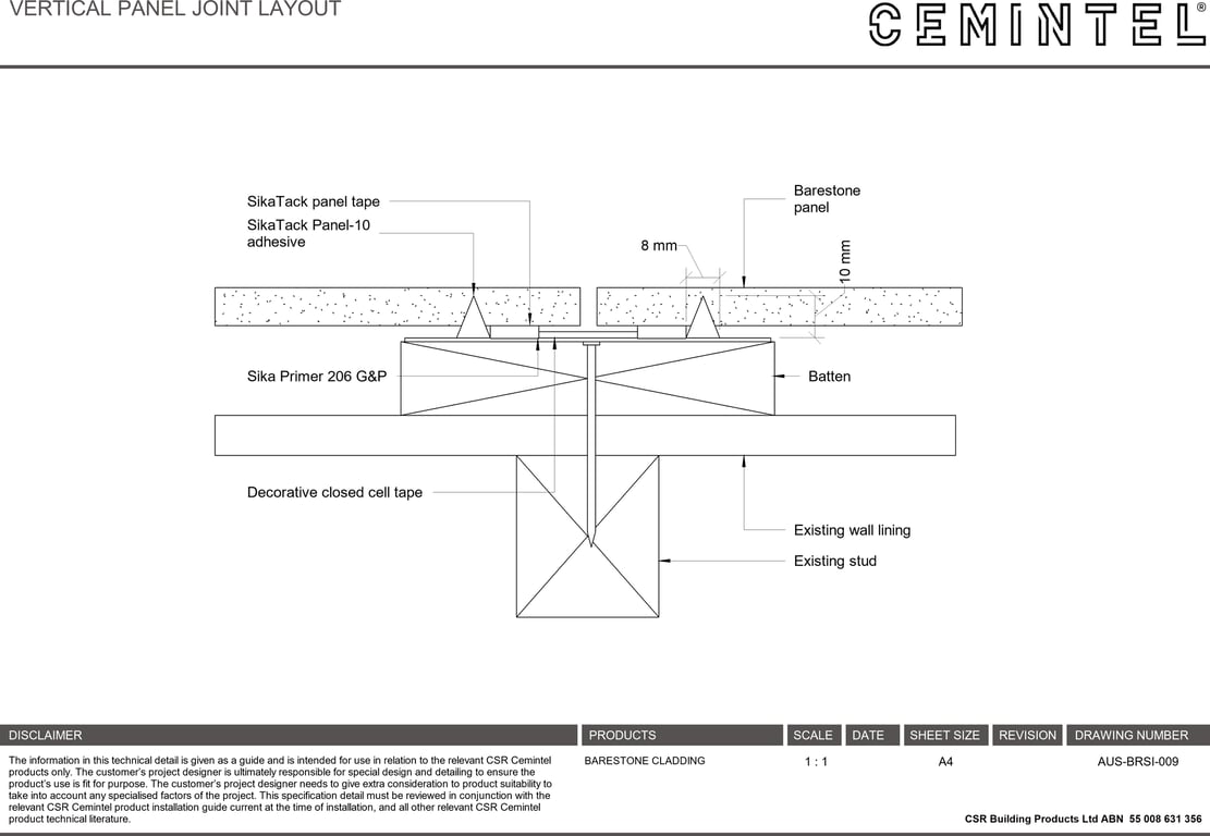 Navigate to AUS-BRSI-009 - VERTICAL PANEL JOINT LAYOUT