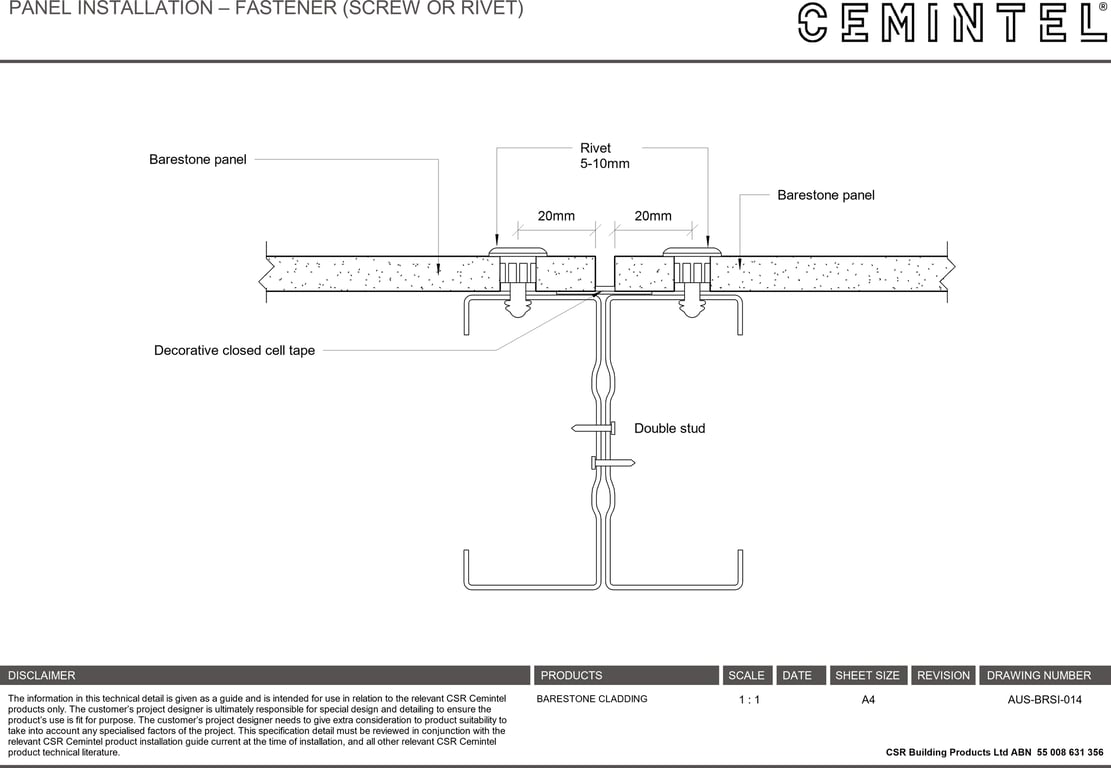 Navigate to AUS-BRSI-014 - PANEL INSTALLATION – FASTENER (SCREW OR RIVET)