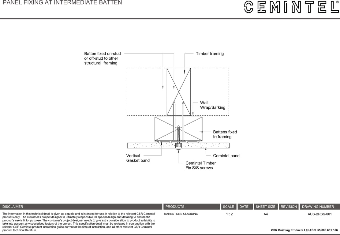 Navigate to AUS-BRSS-001 - PANEL FIXING AT INTERMEDIATE BATTEN