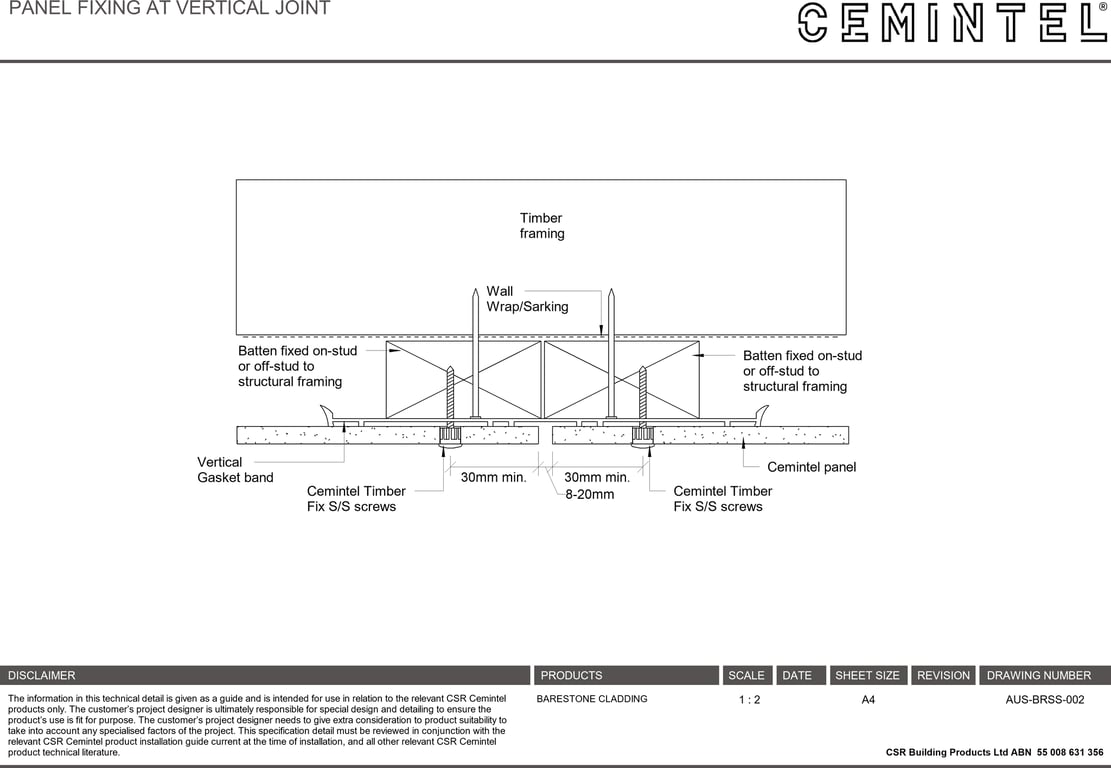 Navigate to AUS-BRSS-002 - PANEL FIXING AT VERTICAL JOINT