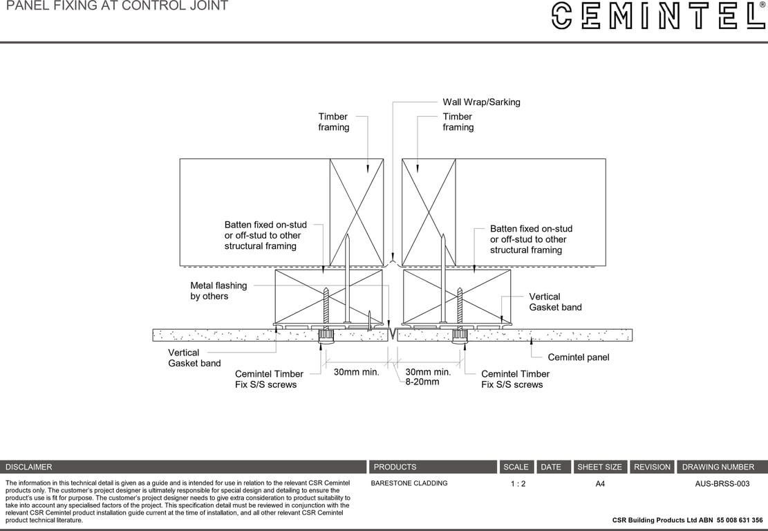 Navigate to AUS-BRSS-003 - PANEL FIXING AT CONTROL JOINT
