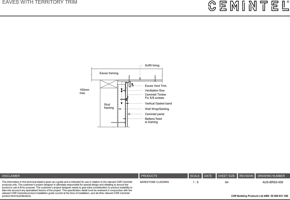 Navigate to AUS-BRSS-009 - EAVES WITH TERRITORY TRIM