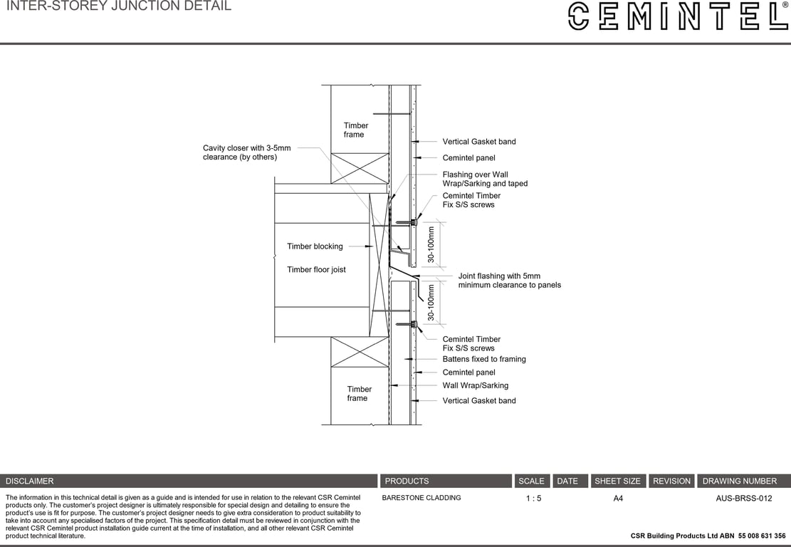 Navigate to AUS-BRSS-012 - INTER-STOREY JUNCTION DETAIL