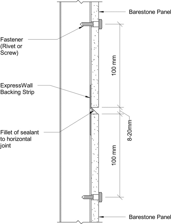 Navigate to Barestone External -10mm Horizontal Joint – Sealant Filled and Screw Fixed