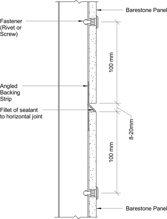 Navigate to Barestone External -Horizontal Joint - Angled Backing Strip