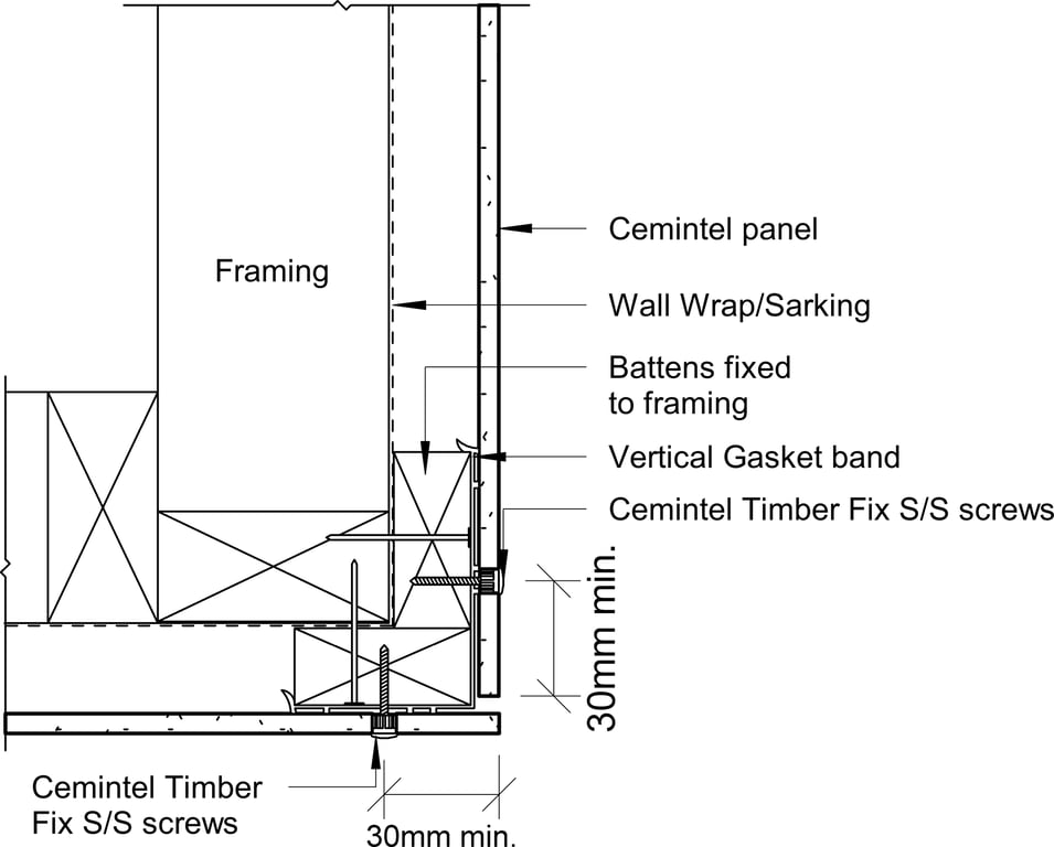 Navigate to Barestone Surround Timber Battens - External Corner Detail