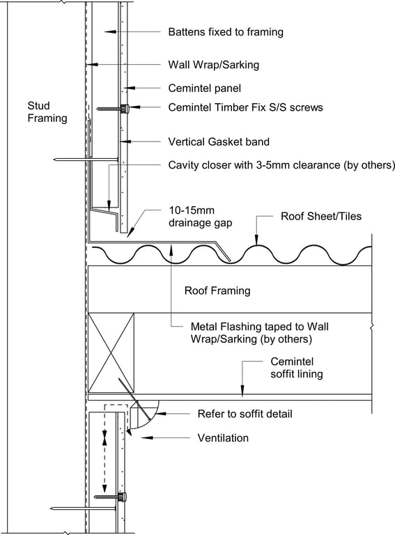 Navigate to Barestone Surround Timber Battens - Raked Roof Intersection
