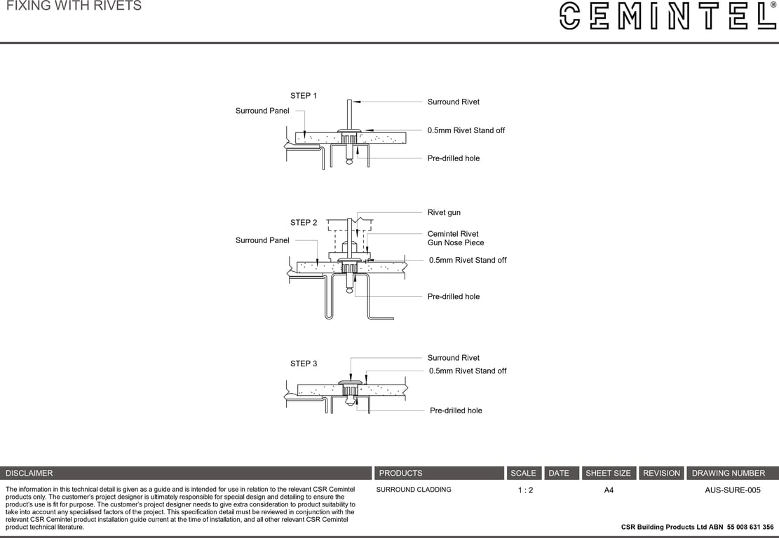 AUS-SURE-005 - FIXING WITH RIVETS