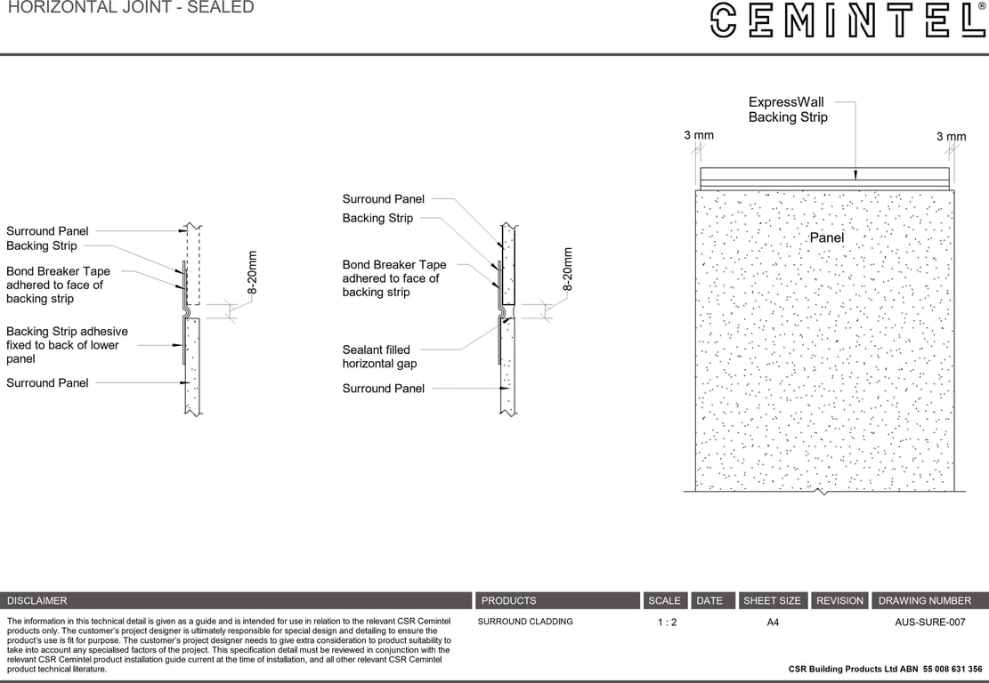 AUS-SURE-007 - HORIZONTAL JOINT - SEALED