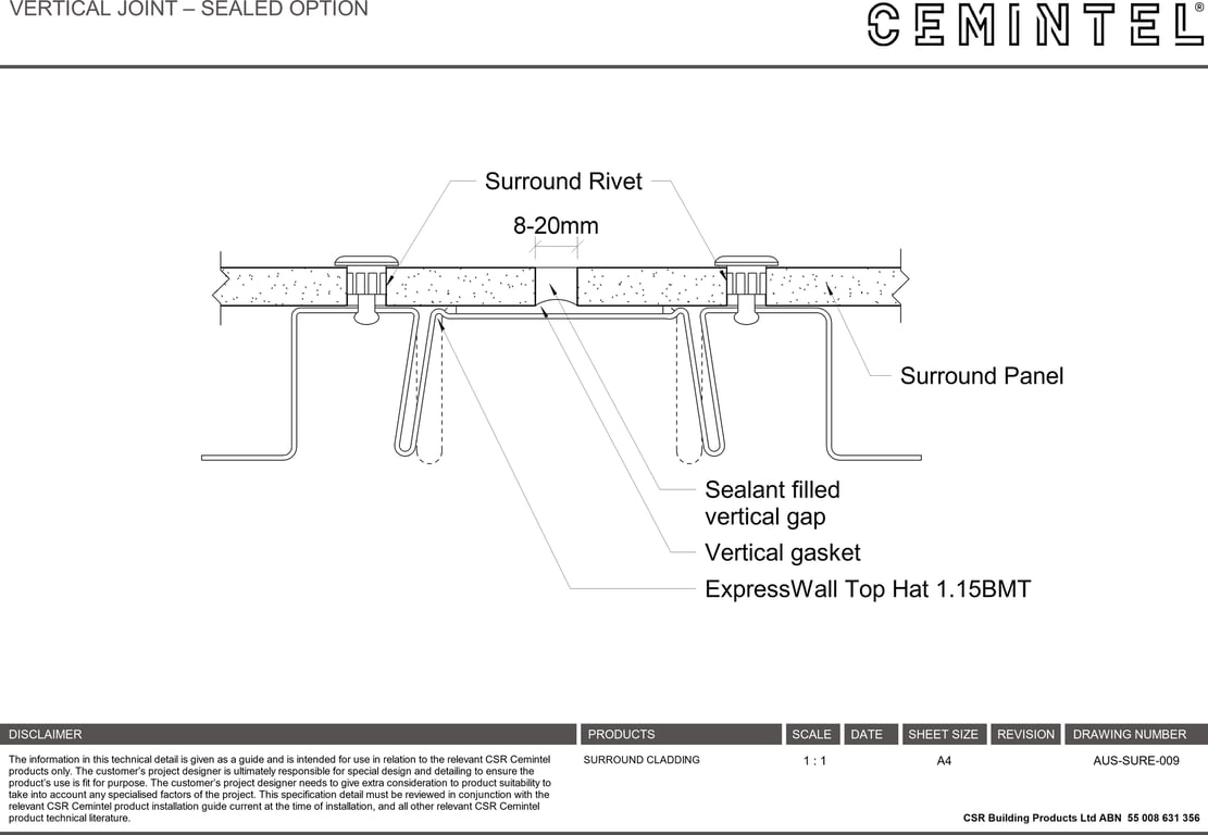 Navigate to AUS-SURE-009 - VERTICAL JOINT – SEALED OPTION