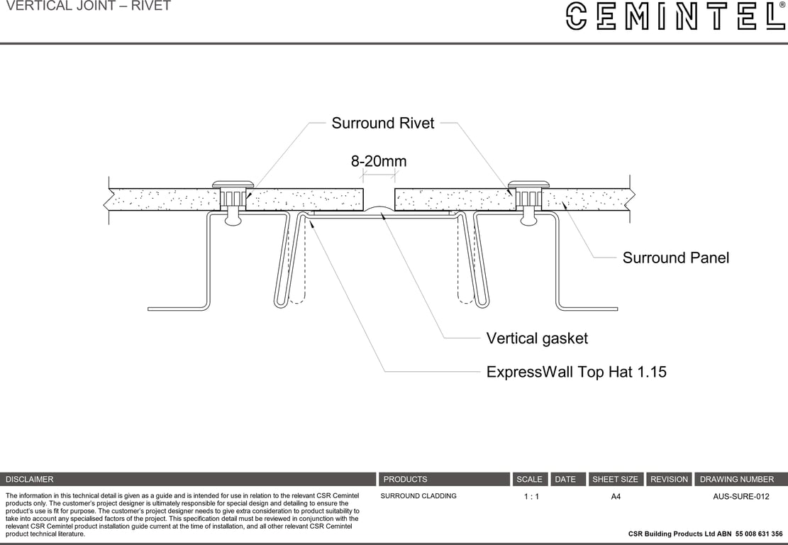 Navigate to AUS-SURE-012 - VERTICAL JOINT – RIVET