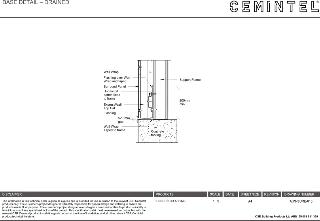 Navigate to AUS-SURE-015 - BASE DETAIL – DRAINED
