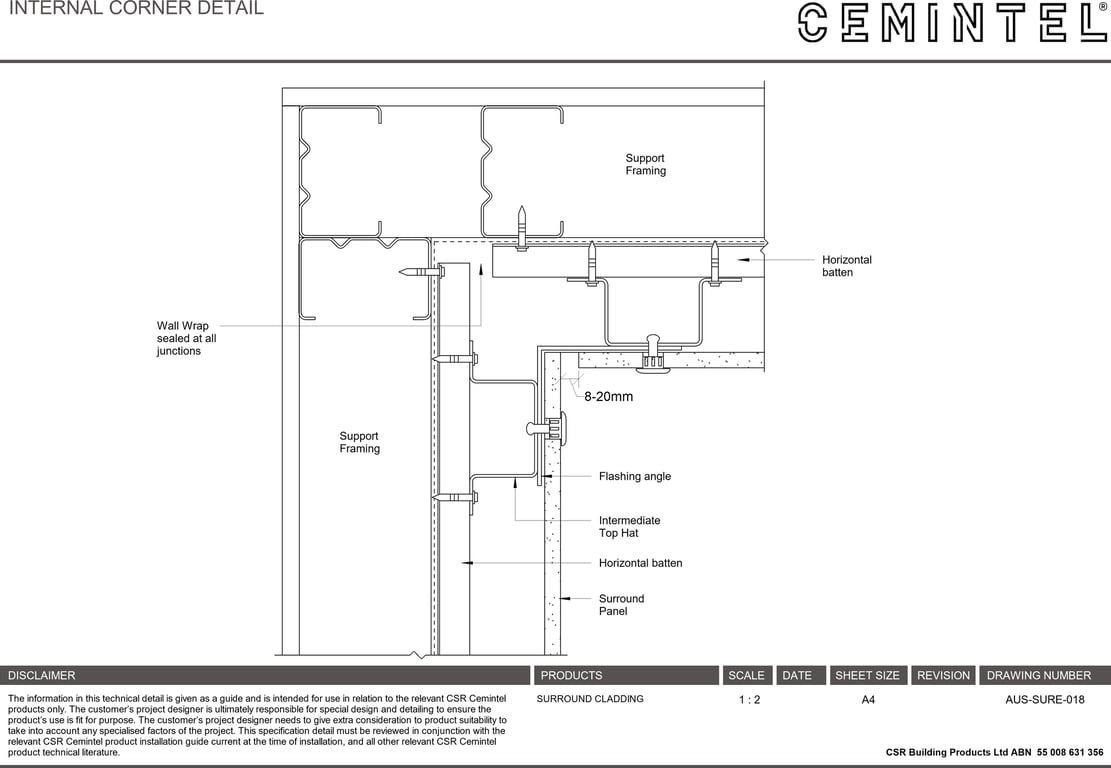 Navigate to AUS-SURE-018 - INTERNAL CORNER DETAIL