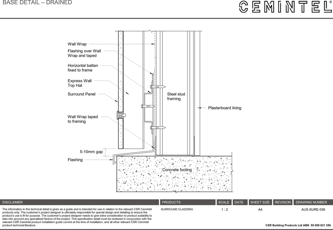 Navigate to AUS-SURE-036 - BASE DETAIL – DRAINED