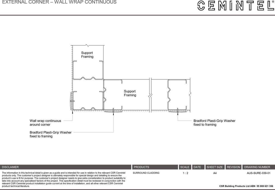 Navigate to AUS-SURE-039-01 - EXTERNAL CORNER – WALL WRAP CONTINUOUS