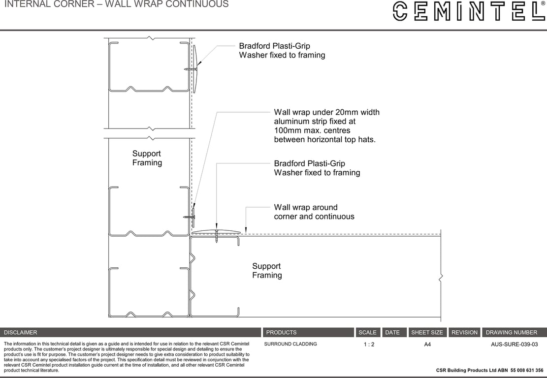 Navigate to AUS-SURE-039-03 - INTERNAL CORNER – WALL WRAP CONTINUOUS