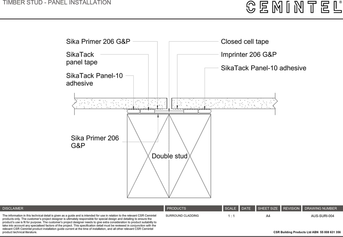 Navigate to AUS-SURI-004 - TIMBER STUD - PANEL INSTALLATION