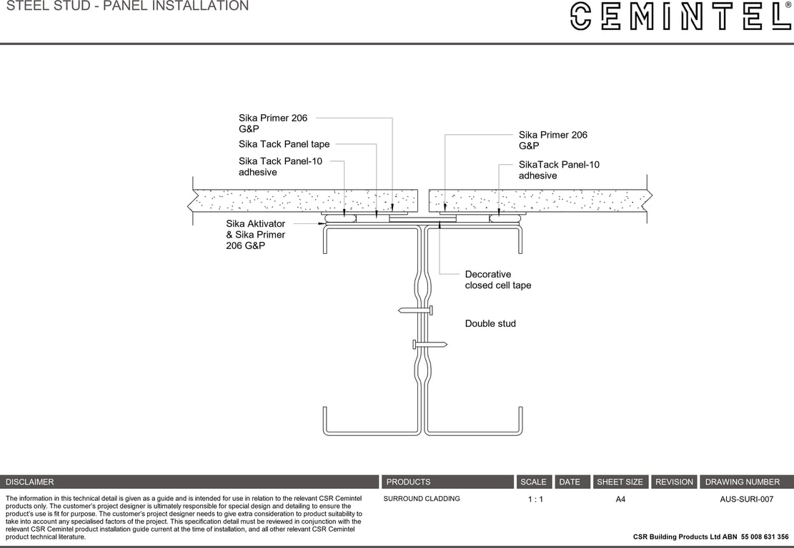 Navigate to AUS-SURI-007 - STEEL STUD - PANEL INSTALLATION
