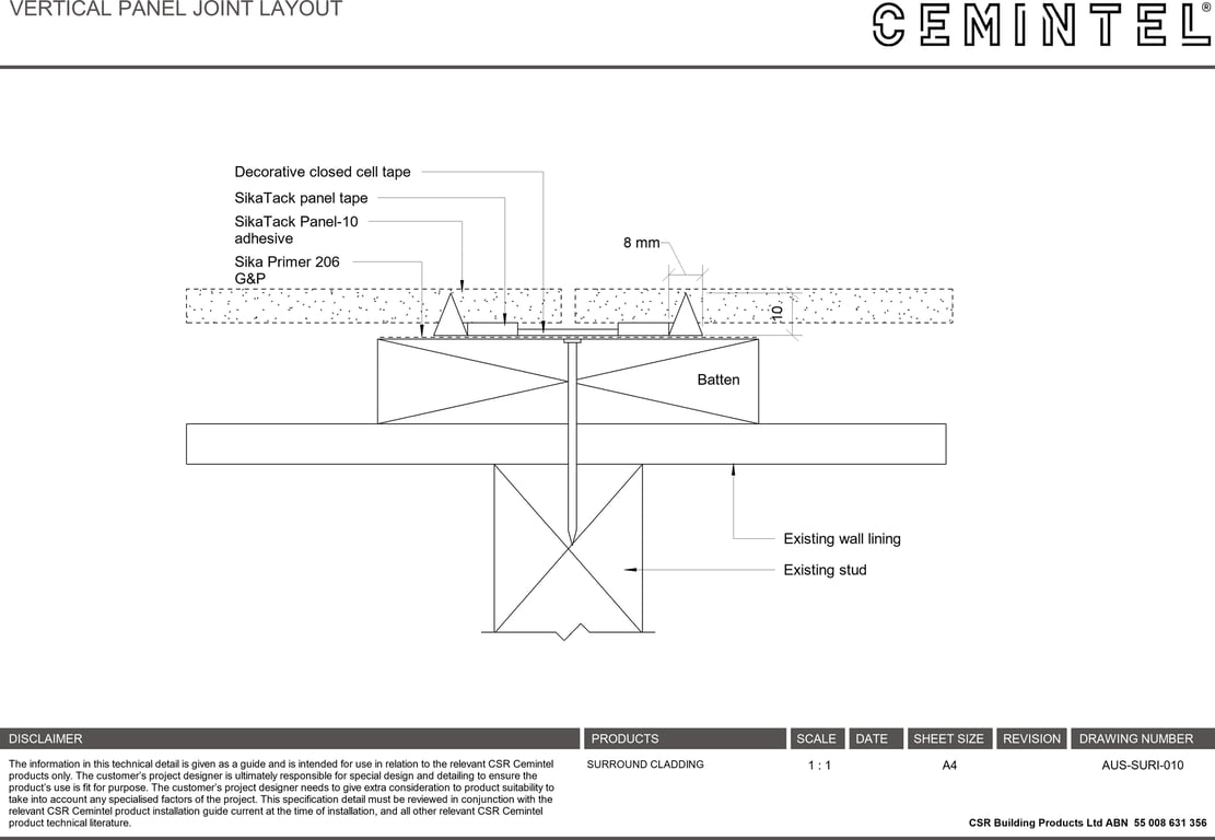 Navigate to AUS-SURI-010 - VERTICAL PANEL JOINT LAYOUT