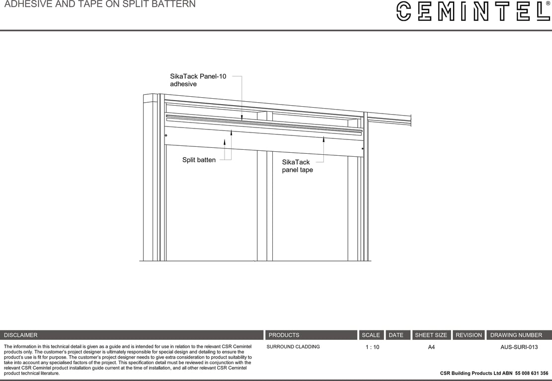 Navigate to AUS-SURI-013 - ADHESIVE AND TAPE ON SPLIT BATTERN