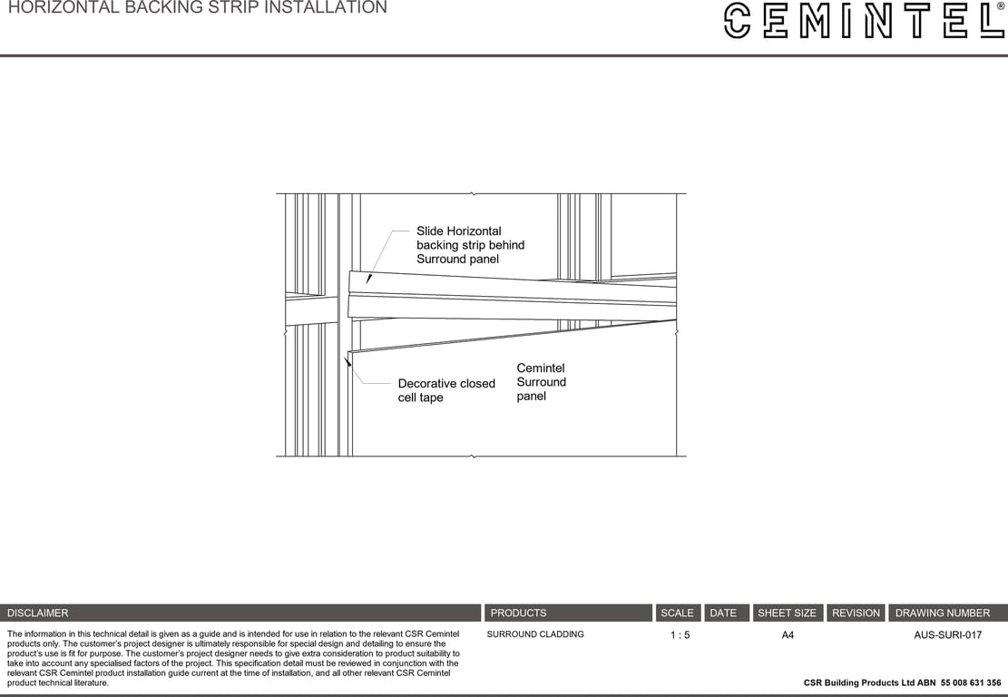 Navigate to AUS-SURI-017 - HORIZONTAL BACKING STRIP INSTALLATION