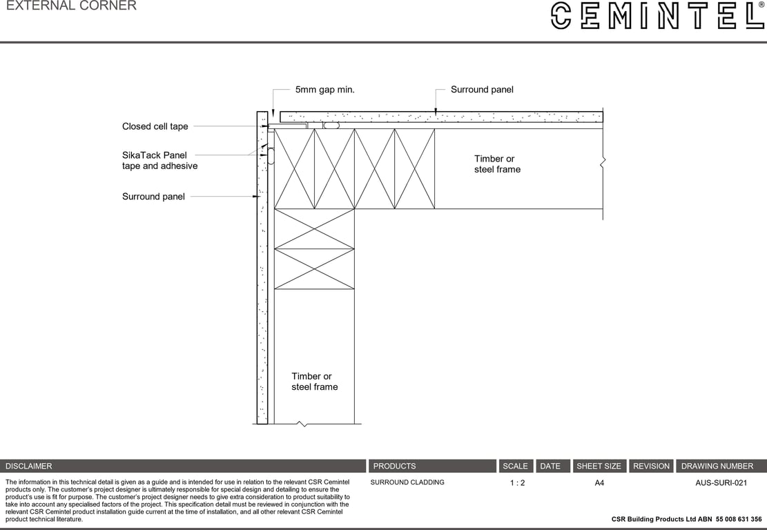 Navigate to AUS-SURI-021 - EXTERNAL CORNER